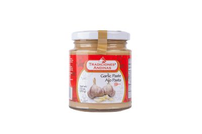 Tradiciones Andinas Ajo en Pasta Peruano 7.5 oz - Peruvian Garlic Paste Products, Glass Jar, Gourmet Food, Cooking, Producto del Peru, Pasta de Cocina, Ajos peruanos