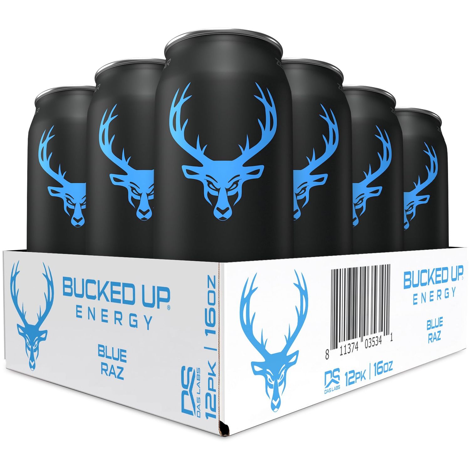 Bucked Up Energy Drink 300mg (Blue Raz) (12 CT)