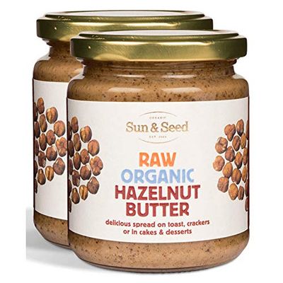 Sun &amp; Seed - Raw Organic Nut Butter Spreads - Gluten-Free and Keto Friendly - Ultra Nutritious (250g) (Hazelnut (2 Pack))