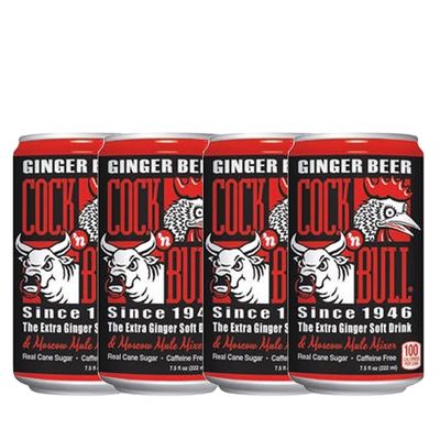 Cock n Bull Ginger Beer 4 Pack 7.5oz Soda Cans - Ideal Mixer for Cocktails, Mocktails, and Bartenders - Premium Quality for Perfect Mixed Drinks - Refreshing Flavor Profile- Made In USA
