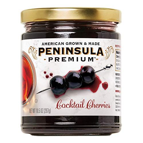 Peninsula Premium Cocktail Cherries | Award Winning | Deep Burgundy-Red | Silky Smooth, Rich Syrup | Luxe Fruit Forward, Sweet-Tart Flavor | Gourmet | American Grown &amp; Made | 10.5 Ounce