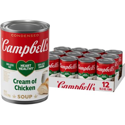 Campbell&#39;s Condensed Heart Healthy Cream of Chicken Soup, 10.5 oz Can (12 Pack)
