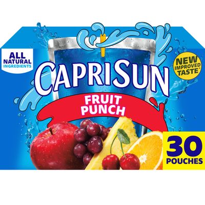 Capri Sun Fruit Punch flavored Juice Drink Blend, 30 ct Box, 6 fl oz Pouches