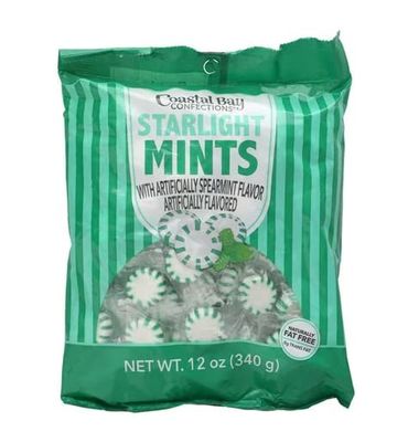 Coastal Bay Starlight Mints, Spearmint Flavor, Naturally Fat Free, 0 Trans Fat
