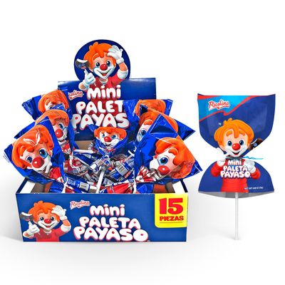 Ricolino Mini Paleta Payaso Chocolate Covered Marshmallow Lollipop (15 Count) - Candy Coated Marshmallows Lollipops - Mexican Candy Suckers, Hispanic Candy - Perfect for Birthdays, Gifts, and More