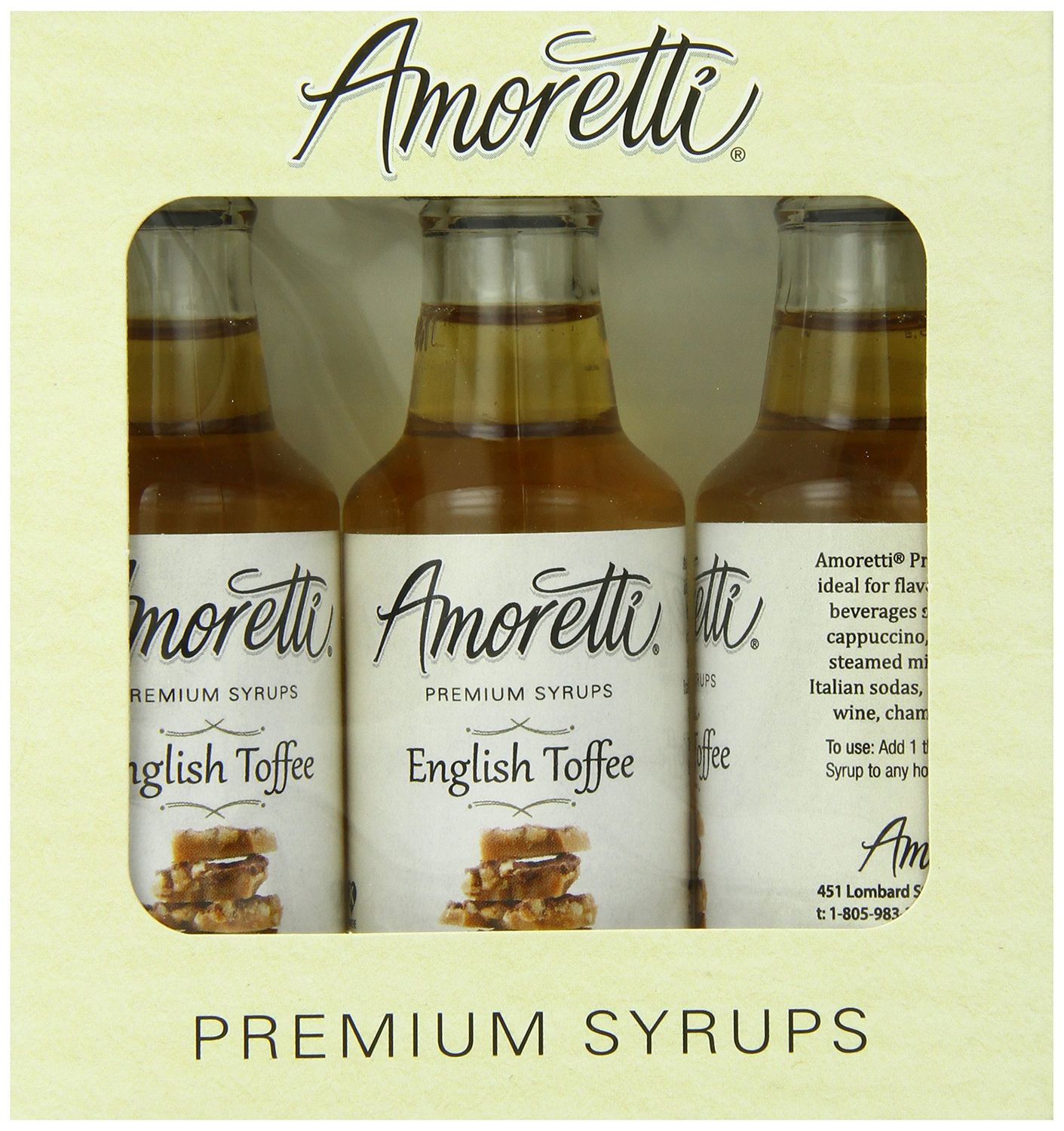 Amoretti Premium English Toffee Syrups 50ml 3 Pack