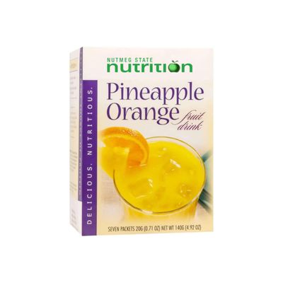 Nutmeg State Nutrition - High Protein Diet Fruit Drink - 15g Protein - Low Calorie - Low Carb - Low Sugar - Fat Free, 7 Servings Per Box (Pineapple Orange)