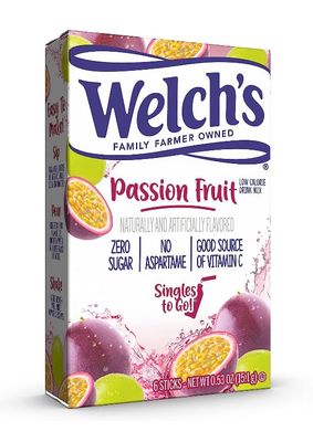Welch's Singles To Go Drink Mix Passion Fruit, 6 Boxes (36 Servings)