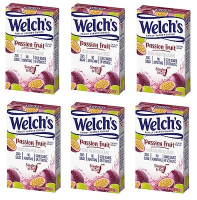 Welch&#39;s Singles To Go Drink Mix Passion Fruit, 6 Boxes (36 Servings)