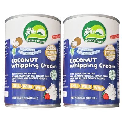 Nature&#39;s Charm Premium Coconut Whipping Cream (2 Pack, Total of 27fl.oz)