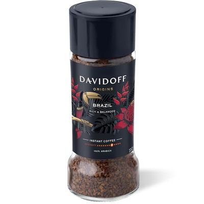 Davidoff Instant Coffee, Rich Balance Flavor, 100 Grams, Brazil Origins