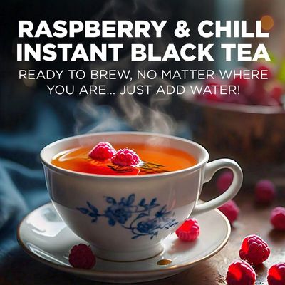 Maud's Instant Raspberry Tea (Insta Raspberry &amp; Chill), 26ct. Solar Energy Produced Single Serve Raspberry Flavored Tea Instant Travel Stick Packs, Instantly Hot or Iced Tea, 100% California Tea Blend