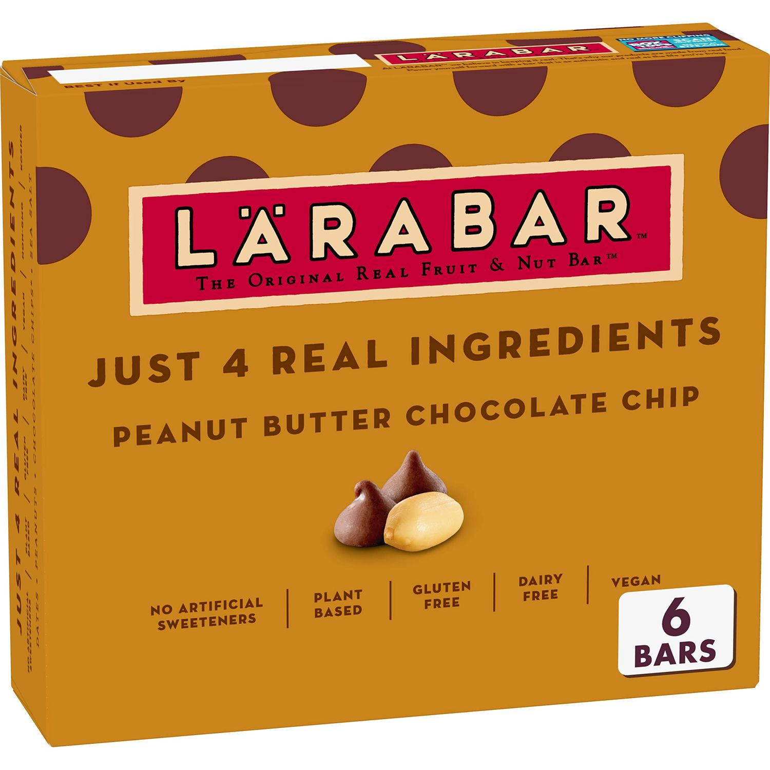 Larabar Peanut Butter Chocolate Chip, Gluten Free Fruit &amp; Nut Bar, 6 Ct