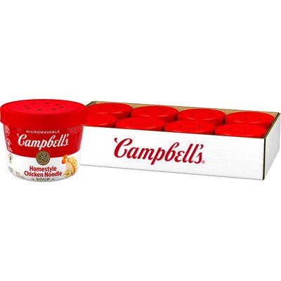 Campbell&#39;s Homestyle Chicken Noodle Soup Microwavable Bowl, 15.4 Ounce (Pack of 8)