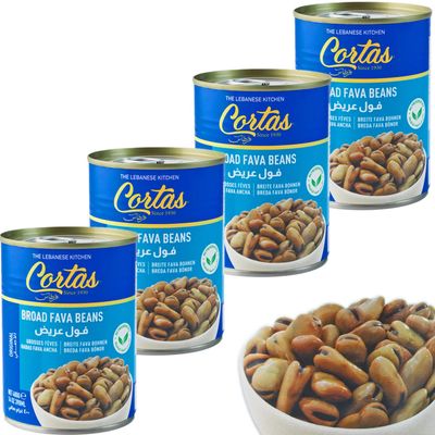 Cortas - Broad Fava Beans (4 PACK), 14 oz x 4
