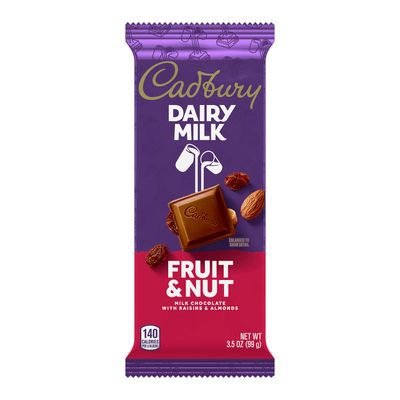 CADBURY DAIRY MILK Fruit &amp; Nut Milk Chocolate Candy Bars, 3.5 oz (14 Count)