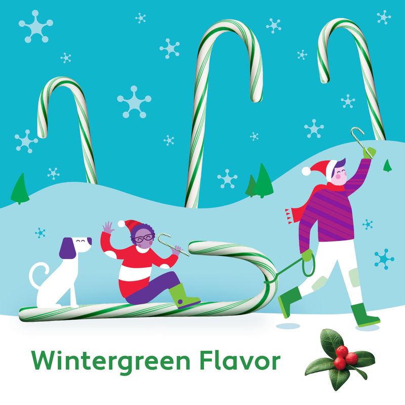 Brach's Wintergreen Christmas Candy Canes, Minty Twist on a Holiday Classic, 12ct - Perfect for Stocking Stuffers, Holiday Gifting and Decorating