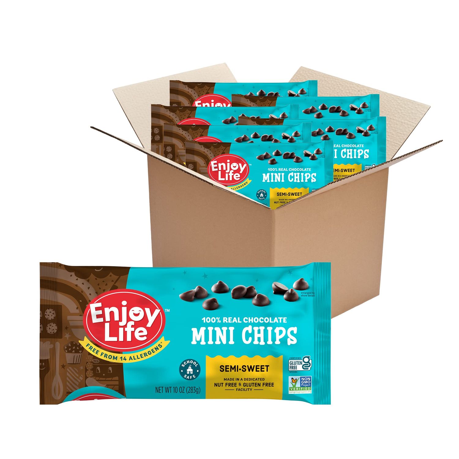 Enjoy Life Foods Baking Chocolate Semi-Sweet Mini Chips, 60 Ounce (Pack of 6)