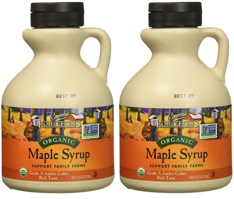 Coombs Family Farms Organic Maple Syrup, Grade A Amber Color, Rich Taste, 16 Fl Oz(2-Pack)