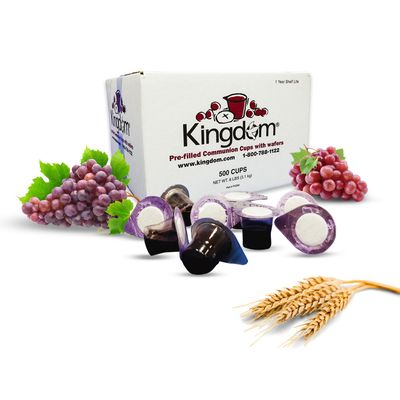 Kingdom Easy Open Prefilled Communion Cup with Wafers500ct Sealed in a SingleServing Container with OneYear Shelf Life Perfect for Holy Eucharist Celebration in Hospitals Summer Camps and more