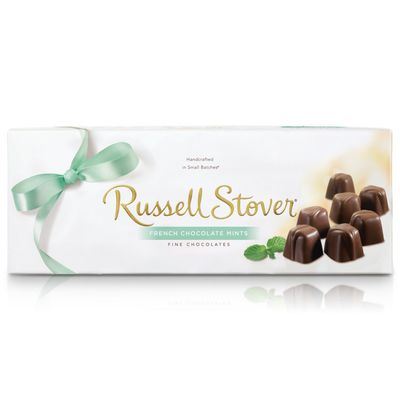 Russell Stover French Chocolate Mints Box 10 Ounce Russell Stover Candy, French Mint Chocolate Candy Box; Melt in Your Mouth French Mint Covered in a Rich Chocolate Candy Gift Box