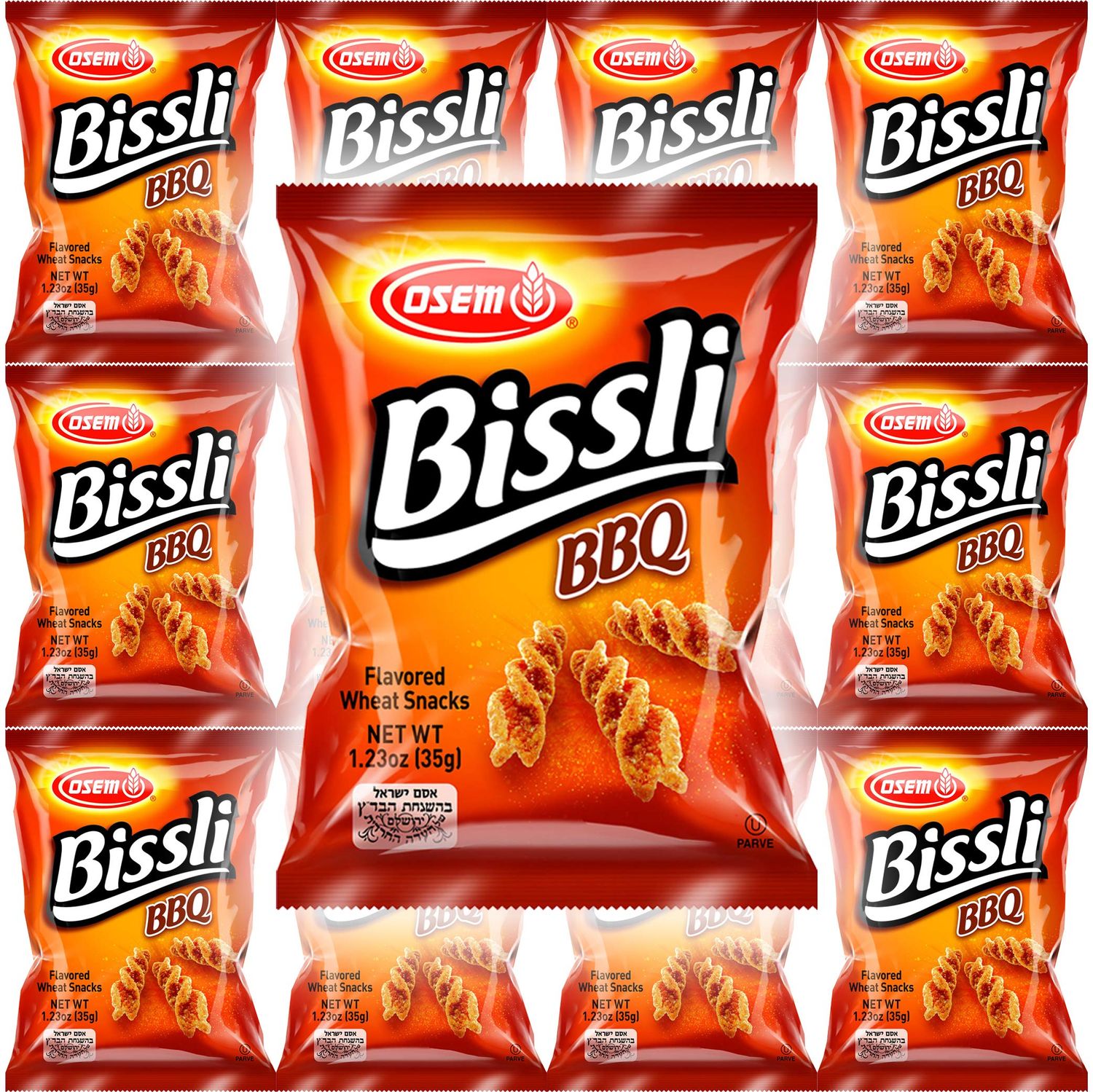 Osem Bissli BBQ Flavored Crunchy Wheat Snack -No Food Coloring or Preservatives , 1.23 Ounce Bags (Pack of 12)