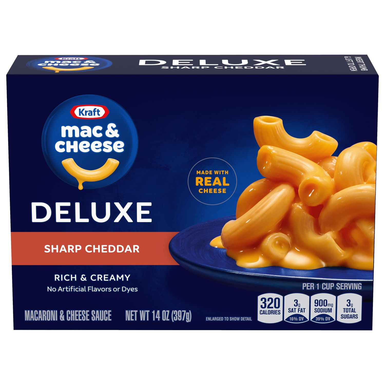 Kraft Deluxe Sharp Cheddar Macaroni &amp; Cheese Dinner (14 oz Box)