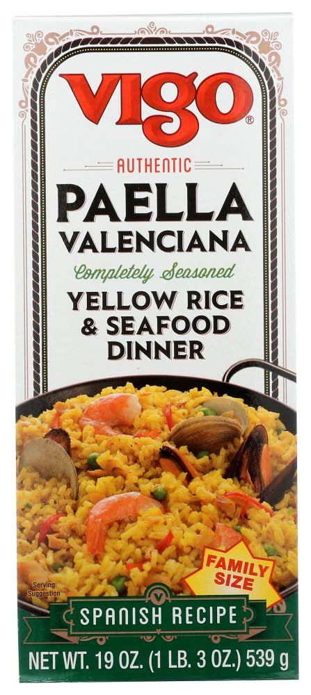 Vigo Yellow Rice and Seafood Dinner - Paella Valenciana - Case of 6 - 19 oz.