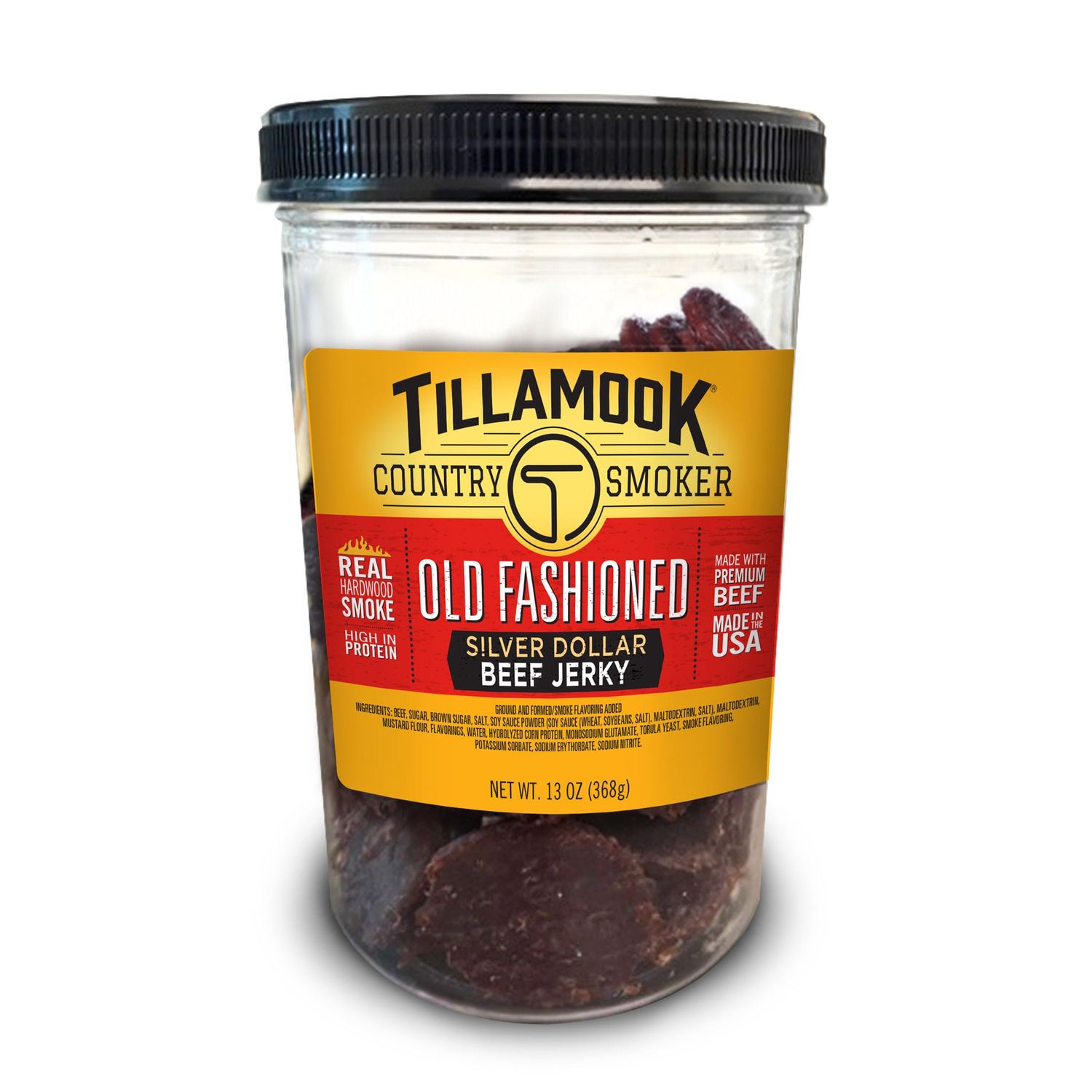 Tillamook Country Smoker Real Hardwood Smoked Silver Dollar Beef Jerky, Old Fashioned, 13 Ounce