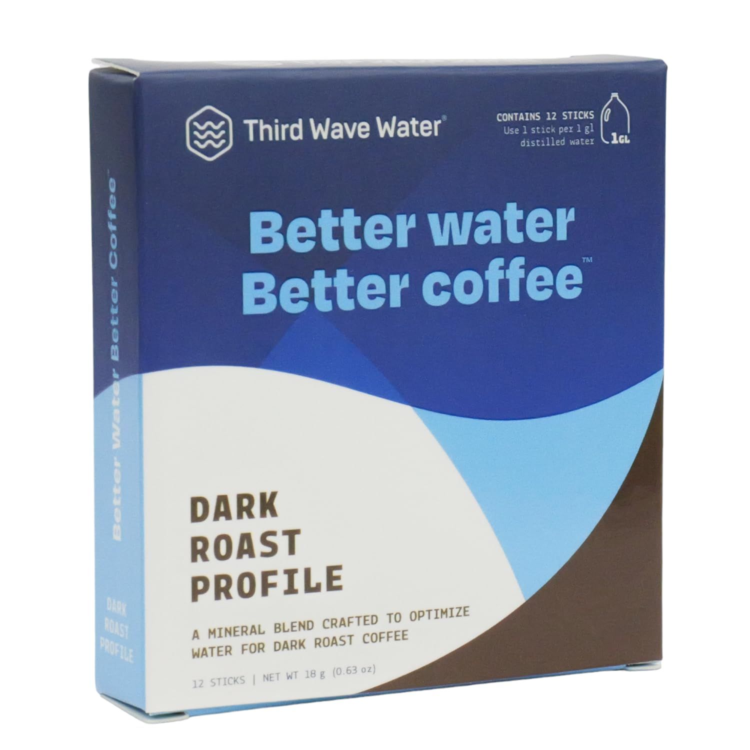 Third Wave Water - Dark Roast Profile - As Seen On Shark Tank- 12-Pack Gallons - For Bold Smooth Coffee