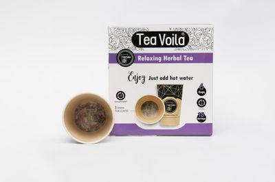 TeaVoila Herbal Tea - Loose Tea Leaves - Built-in Infuser in Biodegradable, Individually Sealed Cups - Up to 3 Refills per Cup - Finest Tea Leaves - USDA Organic - 12oz, 6 Count (Herbal Tea)
