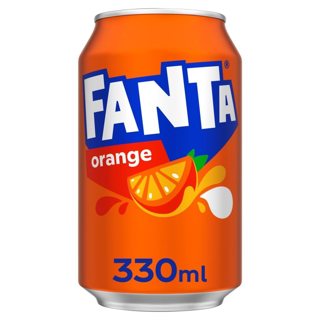 European Fanta Orange Soda Case of Cans 24 x 330 ml