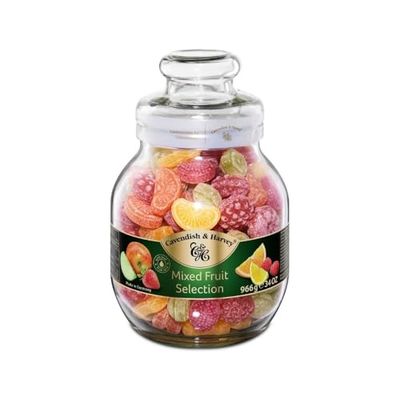 Cavendish &amp; Harvey | Mixed Fruit Hard Candy Drops | 34 Ounce Jar