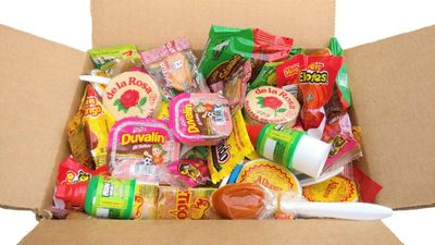 Mexi-Mix Box Mexican Candy Assortment. 86 count. Care Package Variety of Spicy Candy Box Gift Bulk Dulces Mexicanos Snack Include: Obleas Duvalin Lucas Vero Mango Pulparindo Pelon Pelo Rico