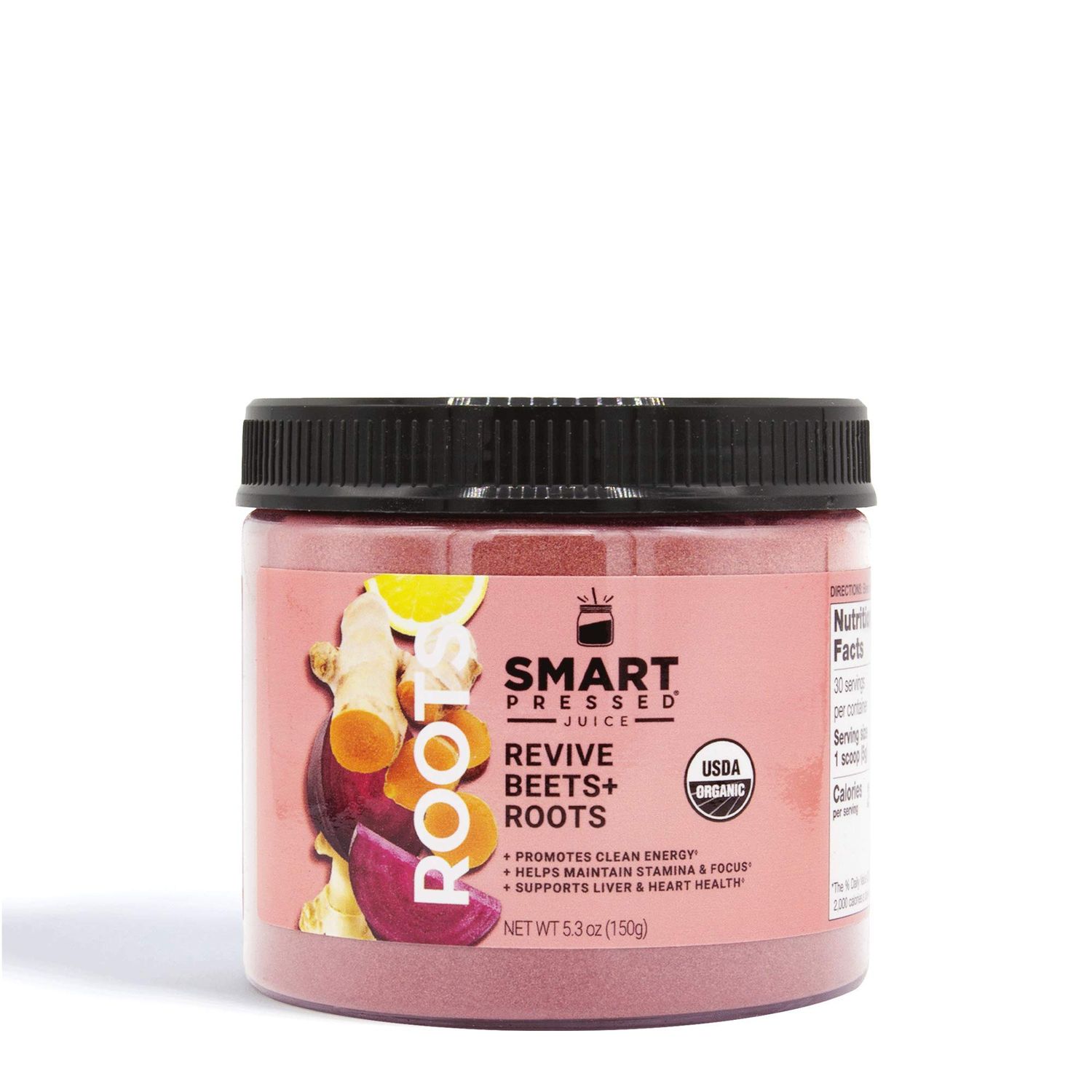 Smart Pressed Juice Revive Beets &amp; Roots | Healthy Pre-Workout Substitute &amp; Energy Boost with Nitric Oxide | Turmeric, Ginger, Carrots, Rhodiola, Lemon &amp; Kale | USDA Organic &amp; Made in the USA