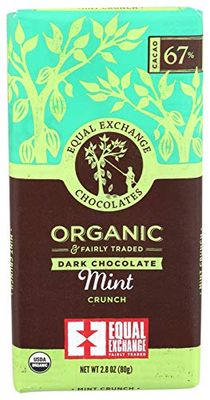 Equal Exchange Organic Dark Chocolate Mint Crunch 80g, 2.8 oz