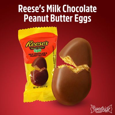Easter Chocolate Eggs, 2LB ReesesEggs Bulk Pack, Each Egg 0.60oz, Indulge in Delicious Easter Eggs, ReesesPeanut Butter Eggs Perfect for Every Sweet Tooth, Perfect Bite Every Time