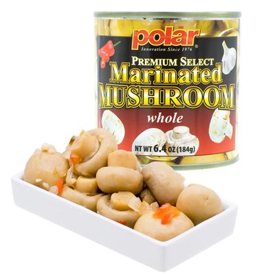 MW Polar Premium Select Whole Marinated Mushrooms 6.4oz (Pack of 12)