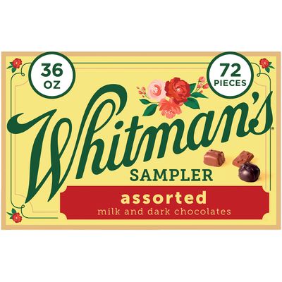 Whitman&#39;s Sampler Chocolate Gift Box of Assorted Chocolates, 36 Ounce (72 Pieces)