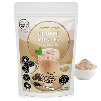 Classic Bubble Milk Tea Instant 3in1 Powder Mix - 1kg (33 Drinks) | For Boba Tea, Milkshake, Blended Frappe and Bakery | Authentic Taiwan Recipe | Zero Trans Fat, No Preservatives by Moriyama Teahouse
