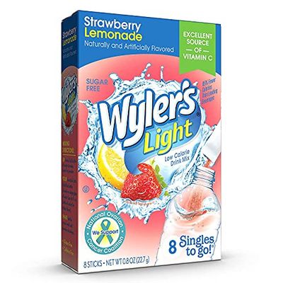 Wyler&#39;s Light Singles to Go Caffeinated Servings Strawberry Lemonade (8 Count , Pack of 1)