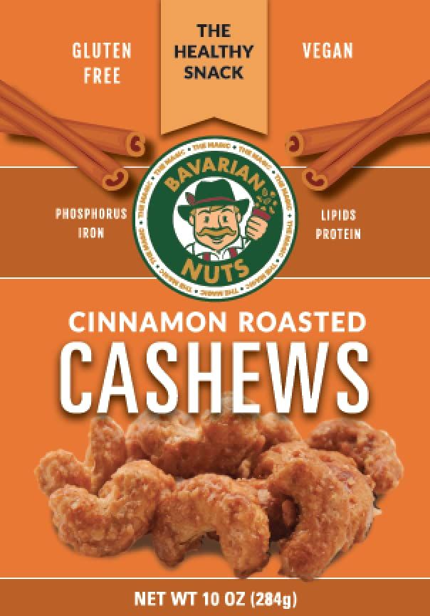 Magic Bavarian Cinnamon Roasted Cashews, 10 Oz - Sweet, Gluten-Free, Vegan Nuts, Made in the USA