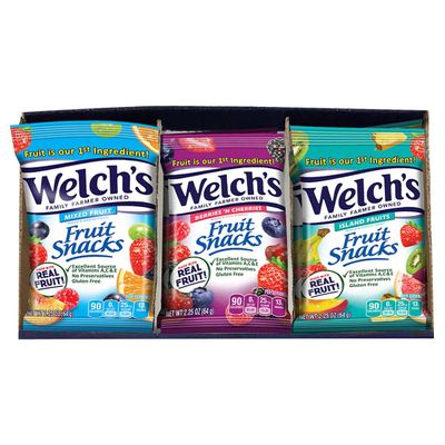 Welch&#39;s Fruit Snacks, Bulk Variety Pack with Mixed Fruit, Superfruit Mix, Island Fruits, Gluten Free, Bulk Pack, 2.25 oz (Pack of 16)