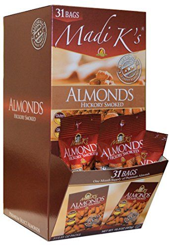 Madi K&#39;s Hickory Smoked Almonds, 31 Count, Package may vary