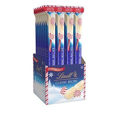 Lindt CLASSIC RECIPE Holiday White Peppermint Chocolate Candy Stick, 1.2 oz., 24 Pack
