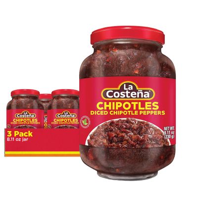 La Costea Diced Chipotle Peppers 8.11 oz Jar (3-Pack)