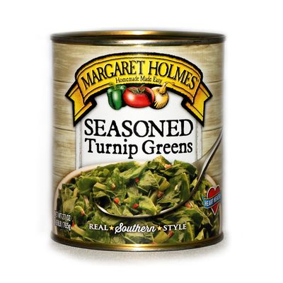 Margaret Holmes Greens Variety Pack - 3 x 27 Oz Cans of Margaret Holmes Turnip Greens, Margaret Holmes Collard Greens, and Margaret Holmes Mixed Greens, Bundled with JFS Recipe card