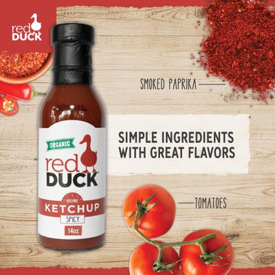 Red Duck Spicy Organic Ketchup - Gluten-Free, Vegan, ALL NATURAL 14 ounces