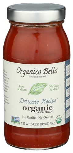 ORGANICO BELLO Organic Delicate Recipe Pasta Sauce, 25 OZ