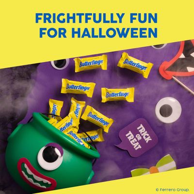 Butterfinger, 8 Pack, Chocolatey, Peanut-Buttery, Minis Candy Bars, Stocking Stuffers, Individually Wrapped, Resealable Share Size Bag, 9.8 oz